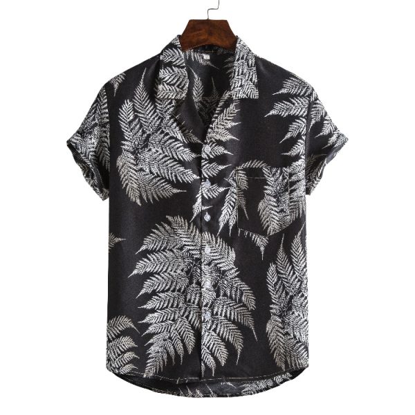 Men Short sleeved beach shirts men New printed T shirt - Image 2