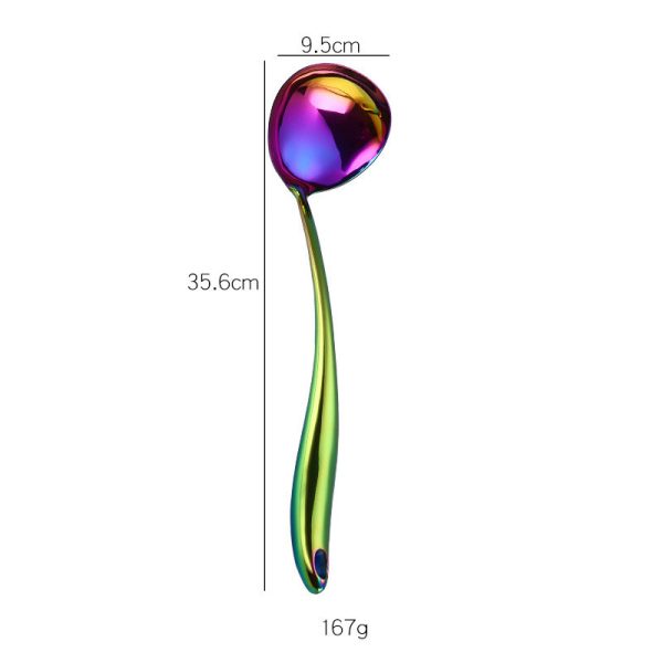 Rainbow Kitchen Tools Cooking Utensils Restaurant Cookware Kitchenware Set Soup Ladle Colander Spoon Slotted  Turner - Image 8
