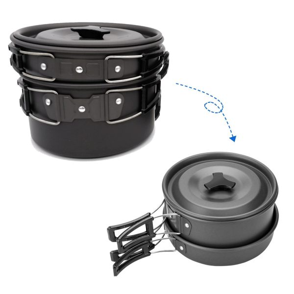 Outdoor Camping Cookware Travel Tableware Cutlery Utensils Hiking Picnic Camping Cookware Set - Image 6