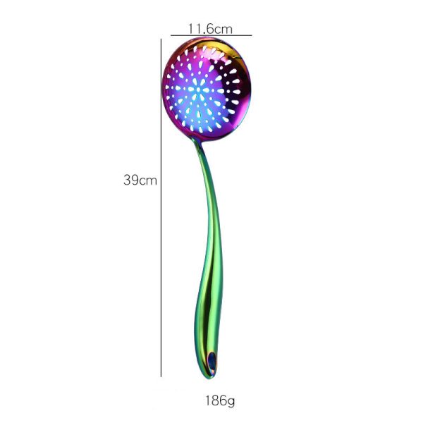 Rainbow Kitchen Tools Cooking Utensils Restaurant Cookware Kitchenware Set Soup Ladle Colander Spoon Slotted  Turner - Image 7