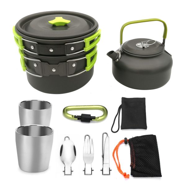 Outdoor Camping Cookware Travel Tableware Cutlery Utensils Hiking Picnic Camping Cookware Set - Image 5