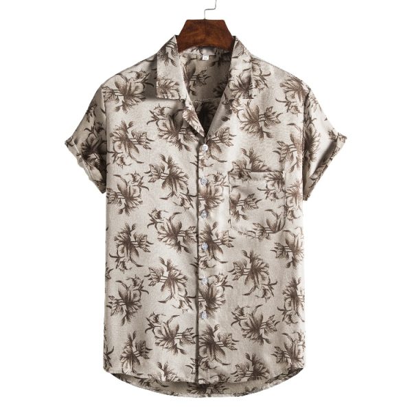 Men Short sleeved beach shirts men New printed T shirt - Image 4