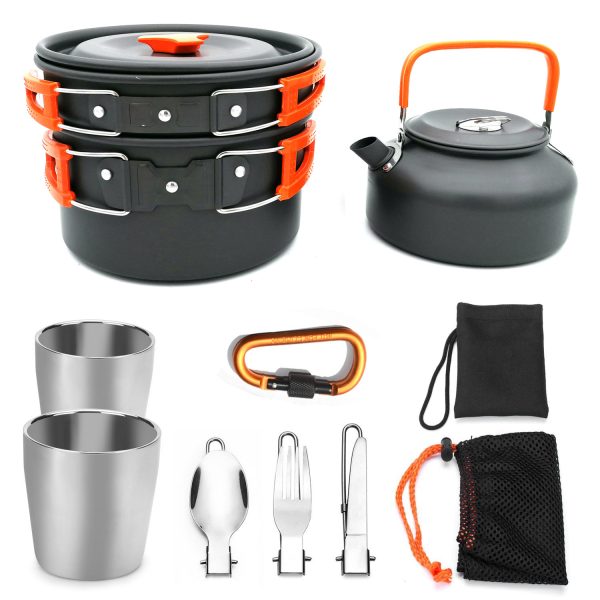 Outdoor Camping Cookware Travel Tableware Cutlery Utensils Hiking Picnic Camping Cookware Set - Image 3