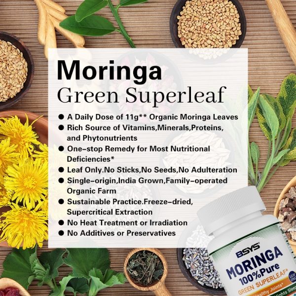 BSYS Moringa Capsules  Antioxidant & Anti-Inflammatory Support  Blood Sugar Health Aid  Cholesterol Balance Formula  Heart Wellness Support  Immune Boost & Natural Defense  Daily Superfood Suppl - Image 9